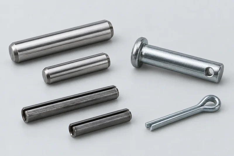 Steel dowel, clevis, slotted spring and split pins