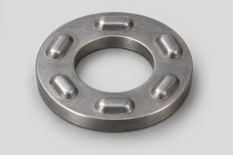 AI-rendered reference of an uncompressed annular direct tension indicator with raised protrusions; no calibrated tension, dimensional, installation or actual supplied-product evidence.